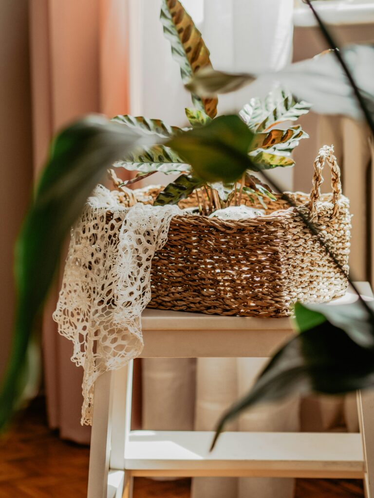 hand woven storage baskets